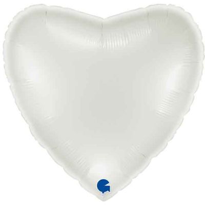 22 Inch Metallic White Heart Foil Balloon
