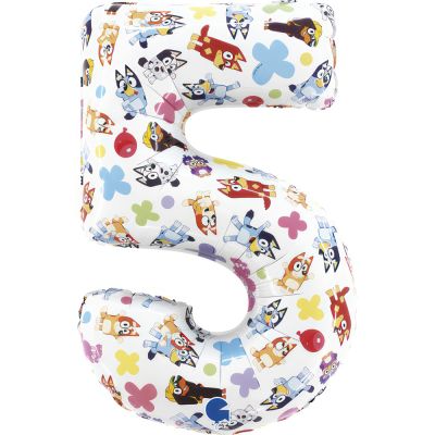 26 Inch Bluey Number 5 Foil Balloon