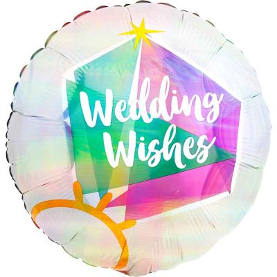 18 Inch Iridescent Wedding Ring Holographic Foil Balloon