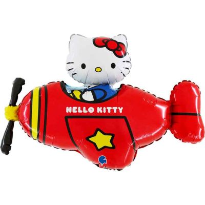 37 Inch Hello Kitty Red Airplane Shaped Foil Balloon
