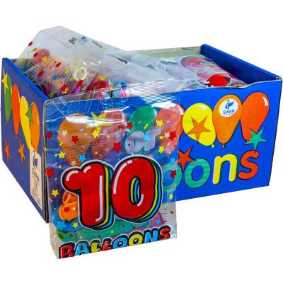 8 Inch Assorted Classic Party Balloons 36s (pack quantity 10)