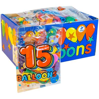 8 Inch Assorted Classic Party Balloons 30s (pack quantity 15)