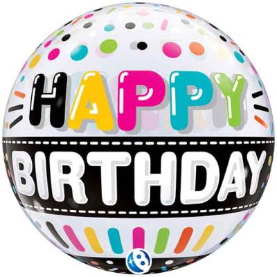 22 Inch Birthday Black Band T-bubble Balloon