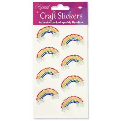 8pc Diamante Rainbow Craft Sticker