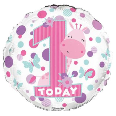 18 Inch 1st Birthday Girl Foil Balloon