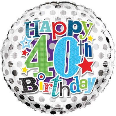 18 Inch 40th Birthday Foil Balloon