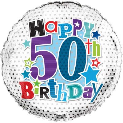 18 Inch 50th Birthday Foil Balloon