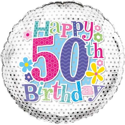 18 Inch 50th Birthday Foil Balloon