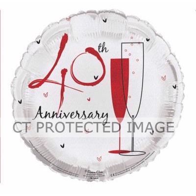 18 Inch 40th Anniversary Foil Balloon