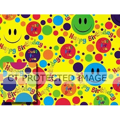 Smiley Faces Folded Wrap & Tags