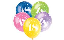 18th Birthday Latex Balloons