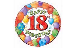 18th Birthday Standard Foil Balloons