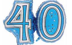 40th Birthday Jumbo Foil Balloons