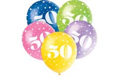 50th Birthday Latex Balloons
