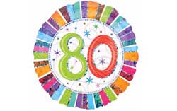 80th Birthday Standard Foil Balloon