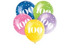 100th Birthday Latex Balloons
