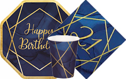 Navy & Gold Geode 21st Birthday