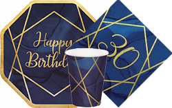 Navy & Gold Geode 30th Birthday