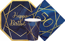 Navy & Gold Geode 50th Birthday