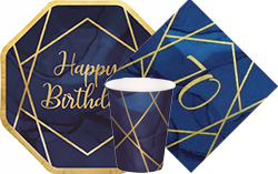 Navy & Gold Geode 70th Birthday