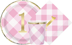 Pink Gingham 1st Birthday