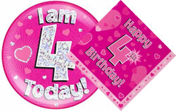 4th Birthday Pink Hearts