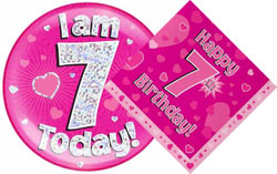 7th Birthday Pink Hearts