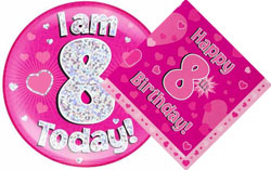 8th Birthday Pink Hearts