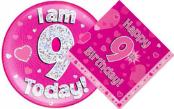 9th Birthday Pink Hearts