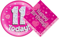 11th Birthday Pink Hearts