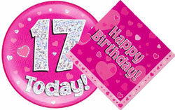 17th Birthday Pink Hearts