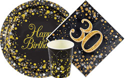 30th Black & Gold Sparkling Fizz