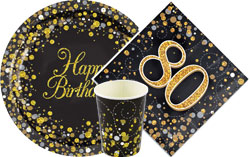 80th Black & Gold Sparkling Fizz